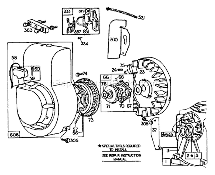 Page B Diagram and Parts List for 9114-1  Briggs and Stratton Generator